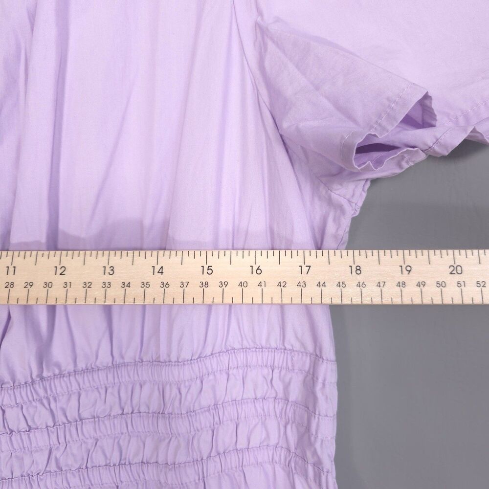 Quince New Women 100% ORGANIC COTTON Poplin Tiered Maxi Dress LARGE Pastel Lilac - Picture 5 of 14